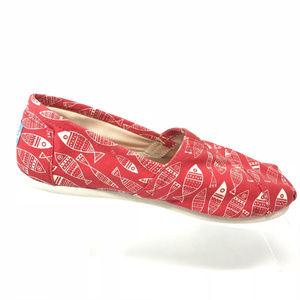 TOMS Classic Red Fish Women's Flat Shoes Sz 7.5